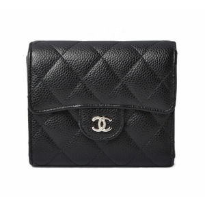 CHANEL 3-FWallet Caviar Black